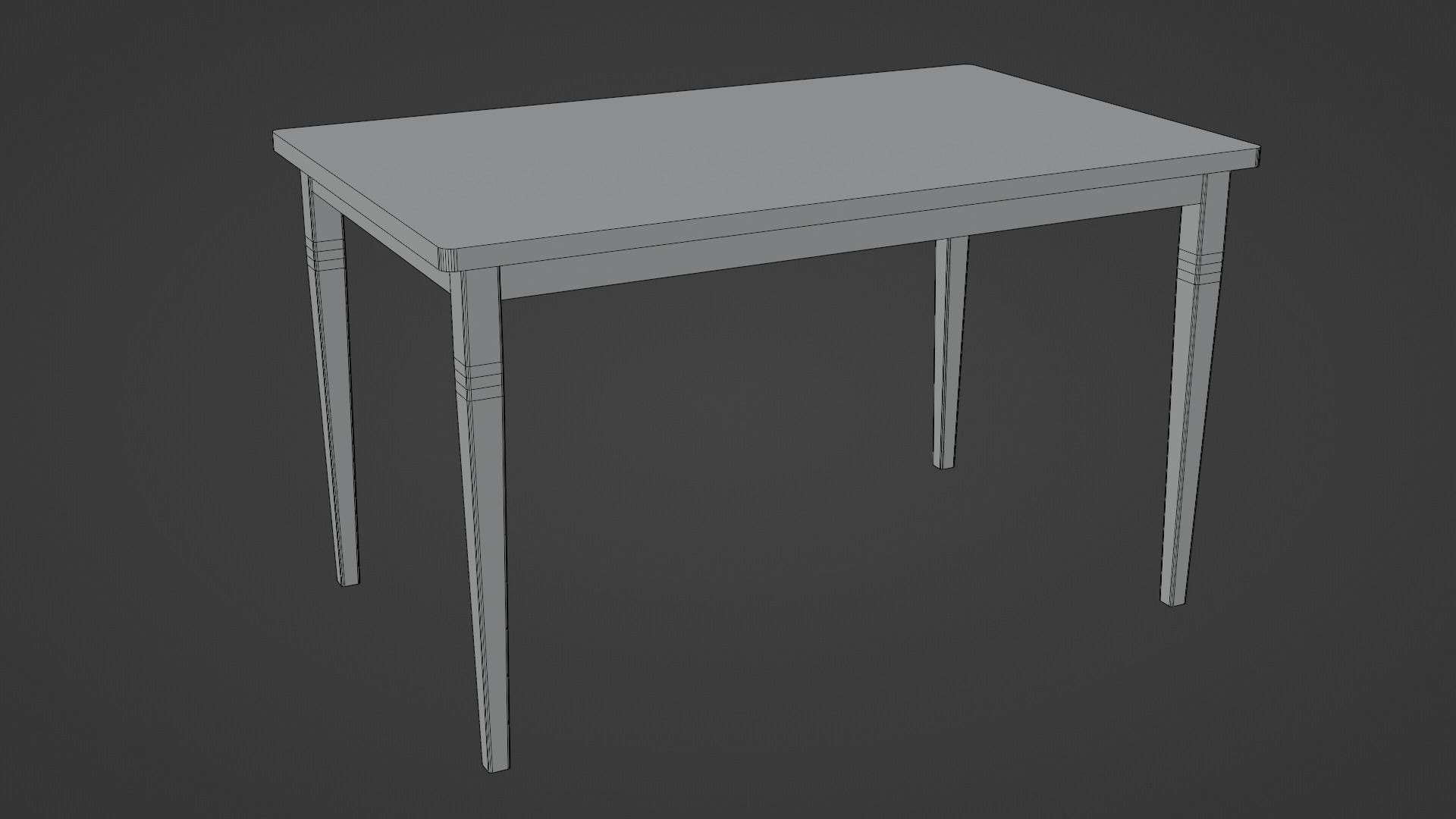 LowPoly Dining Wood Table 4K GameReady Asset Free low-poly 3D model_5