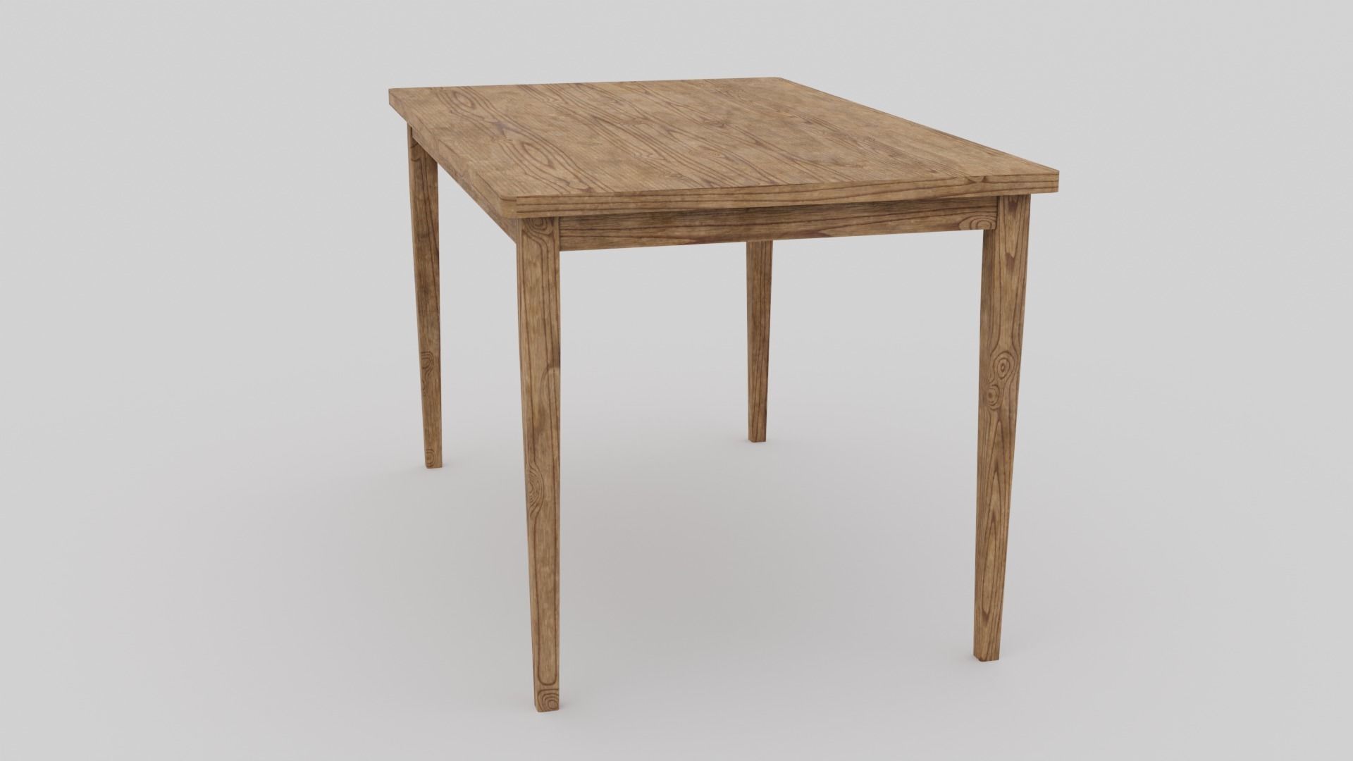 LowPoly Dining Wood Table 4K GameReady Asset Free low-poly 3D model_1