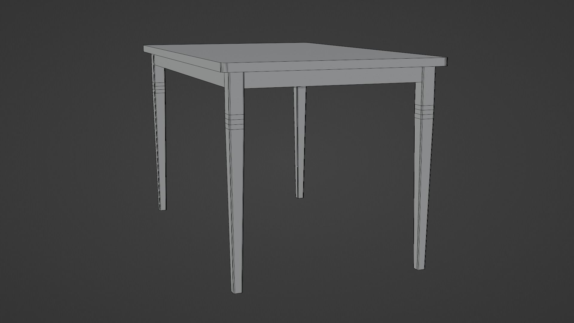 LowPoly Dining Wood Table 4K GameReady Asset Free low-poly 3D model_6