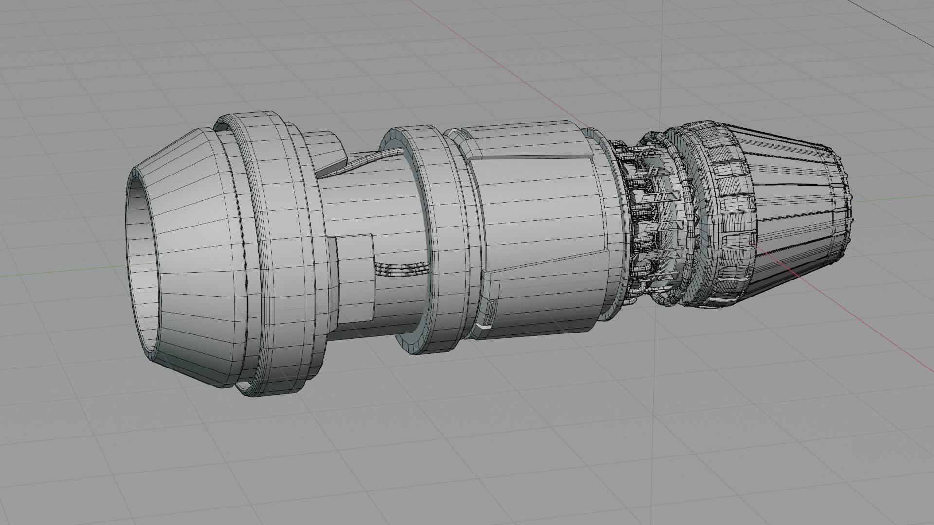Thruster with turbofan and airbrake 3D model_16