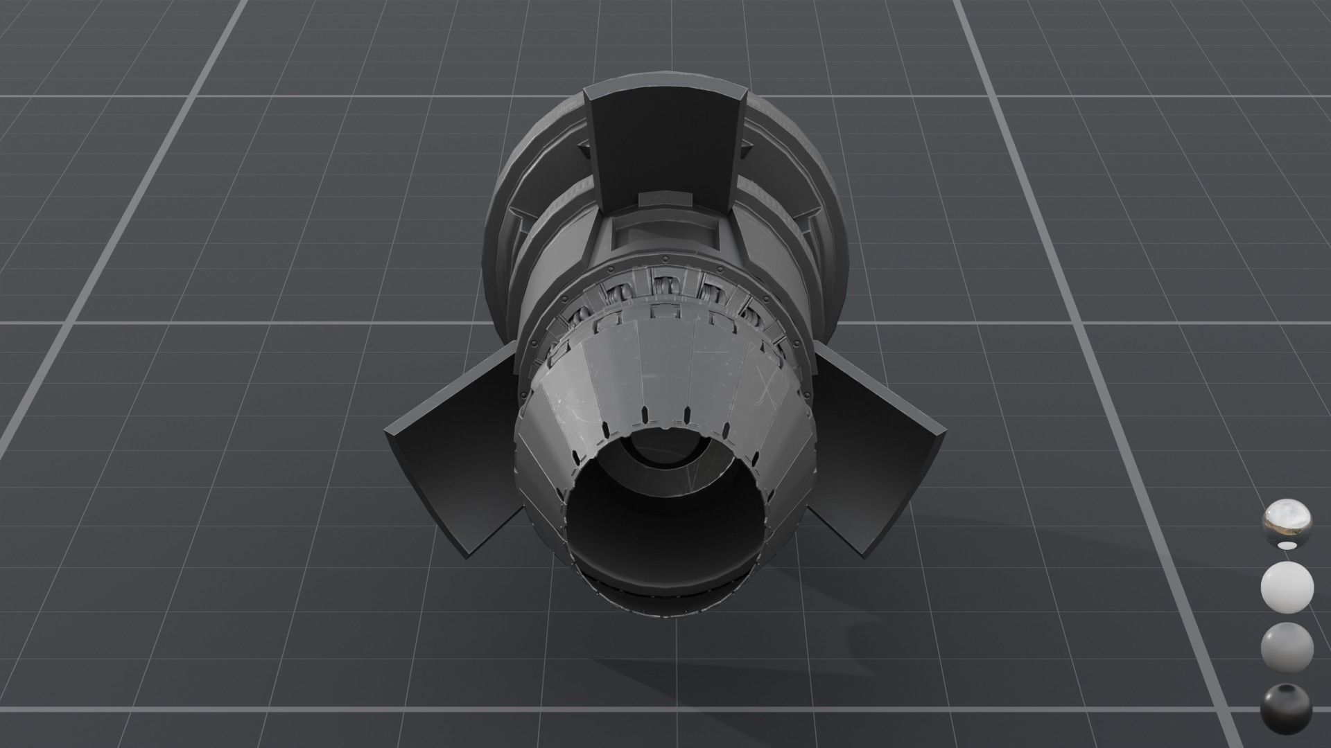 Thruster with turbofan and airbrake 3D model_6