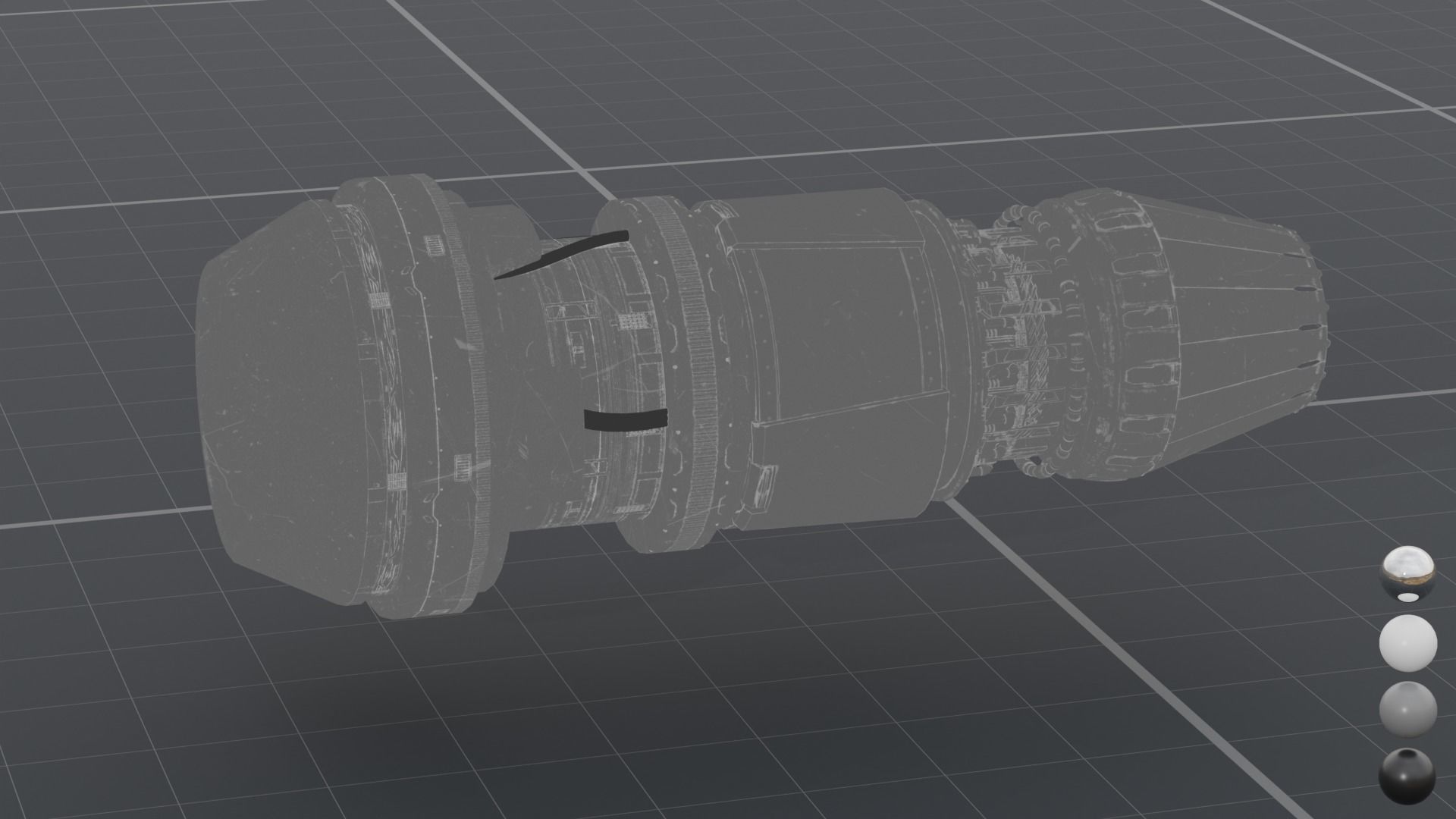 Thruster with turbofan and airbrake 3D model_14