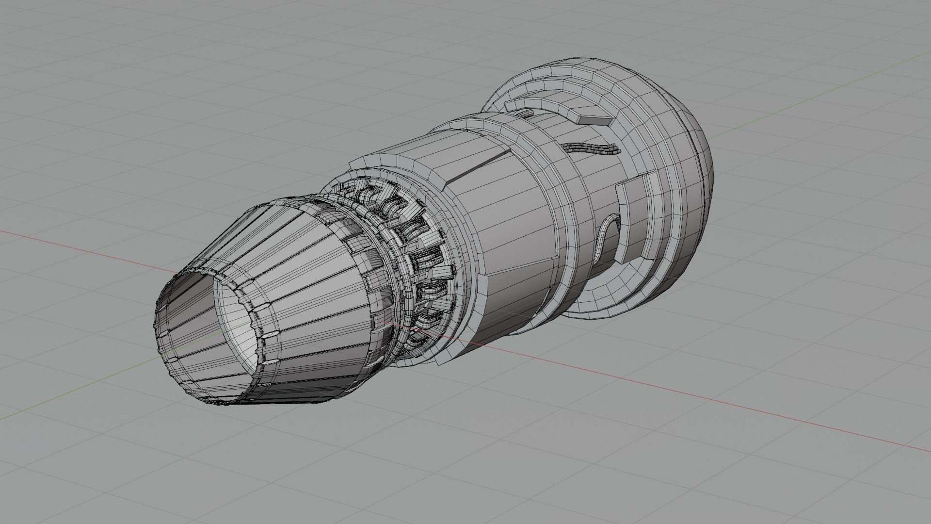 Thruster with turbofan and airbrake 3D model_17
