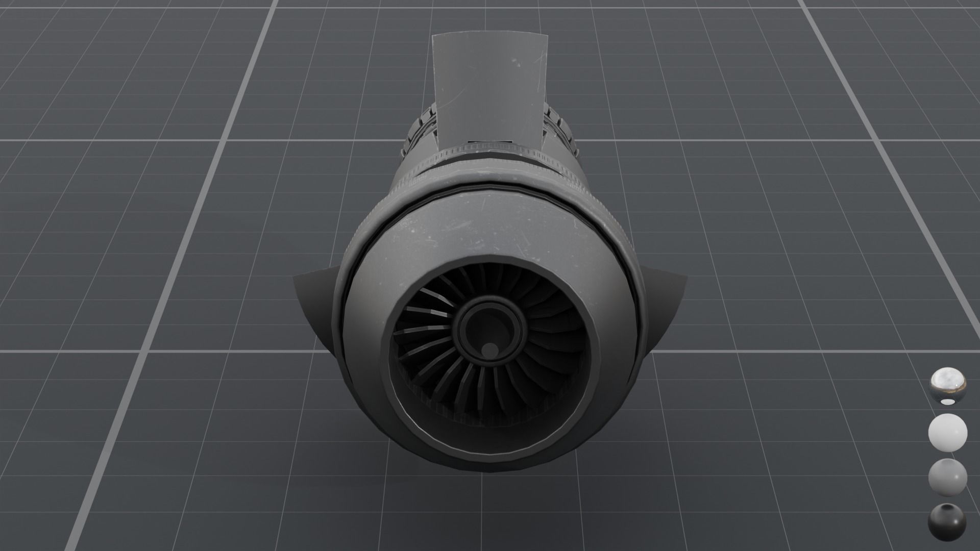 Thruster with turbofan and airbrake 3D model_7