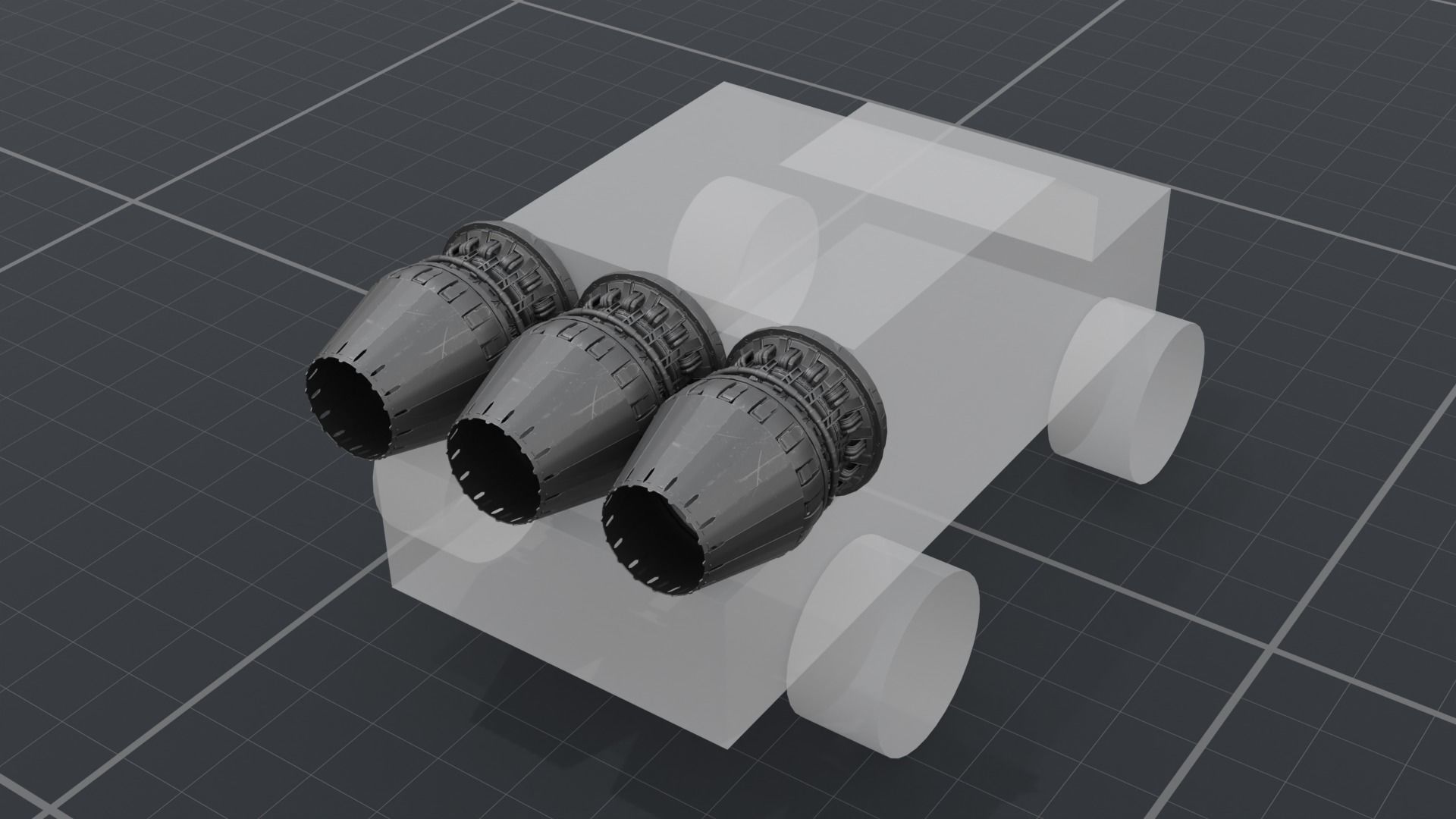 Thruster with turbofan and airbrake 3D model_18