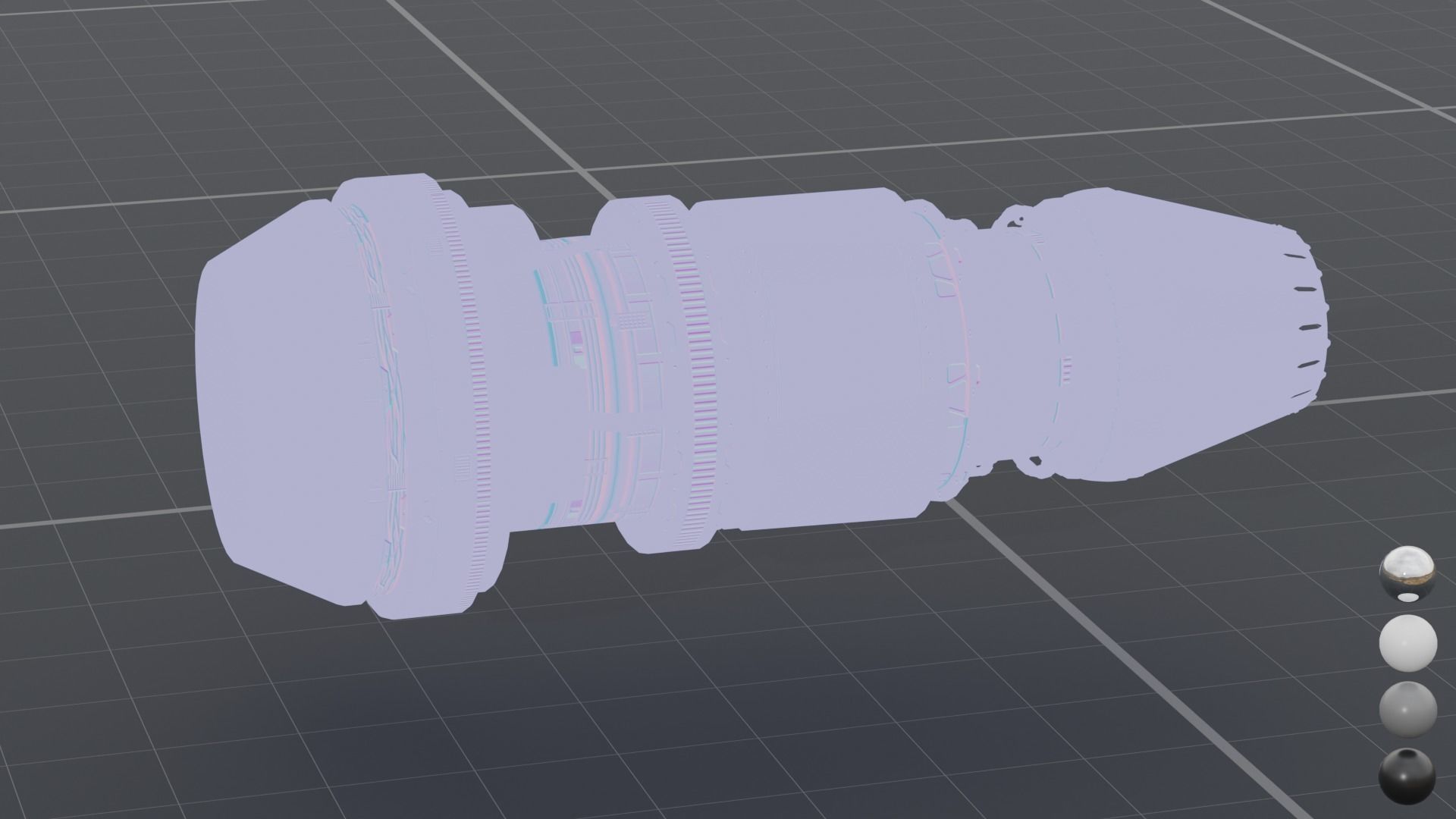 Thruster with turbofan and airbrake 3D model_15