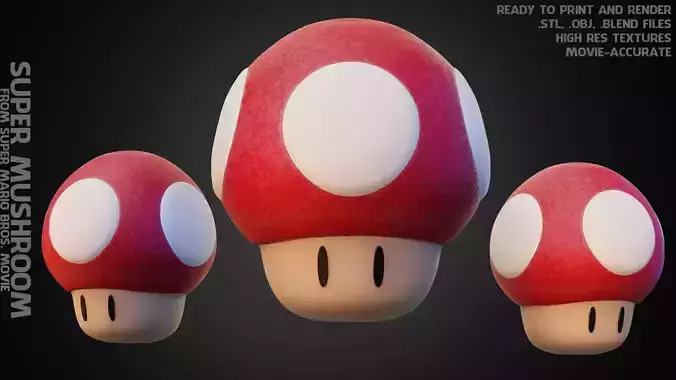 Super Mario Bros Movie Magic Mushroom  3D print model