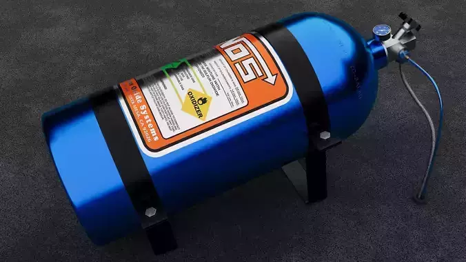 NOS - Aluminum Nitrous Bottle 3D Model Low-poly 3D model