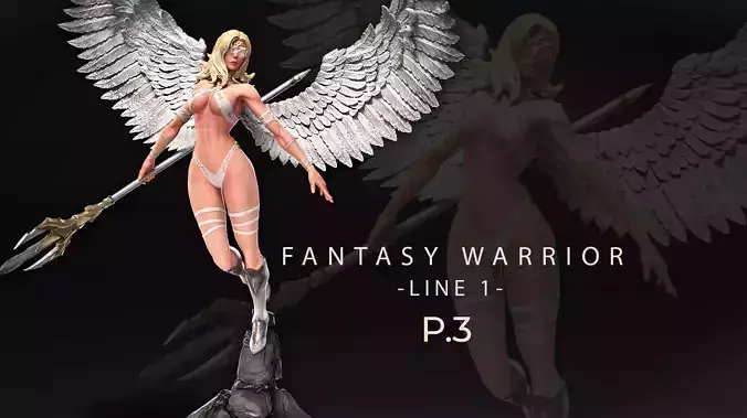 Fantasy Warrior - Line 1 - F3 - 3D print model