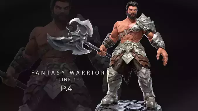 Fantasy Warrior - Line 1 - F4 - 3D print model