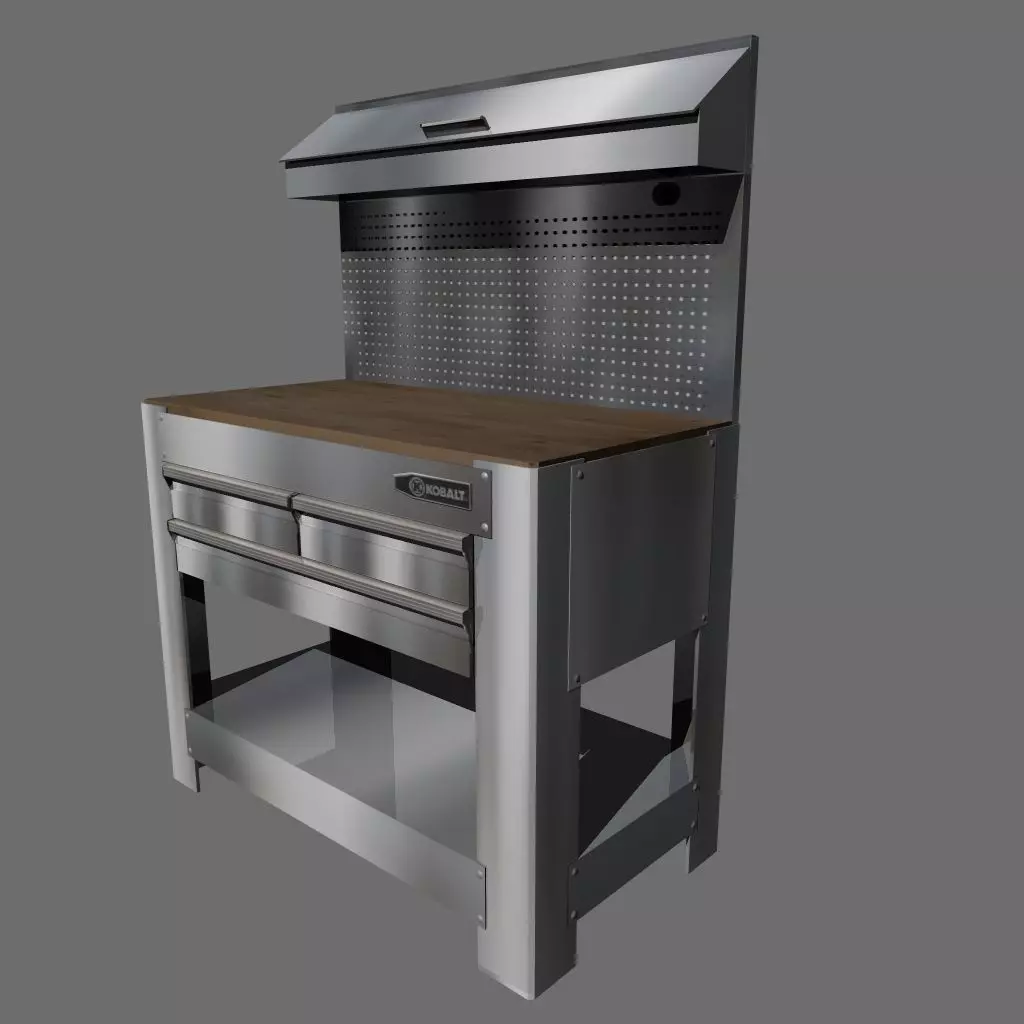 workbench Low-poly 3D model_0