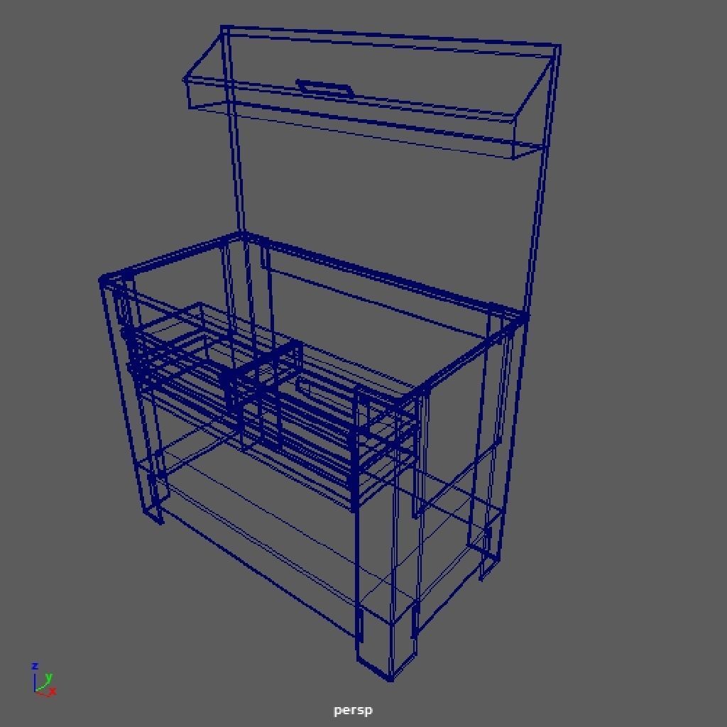 workbench Low-poly 3D model_2