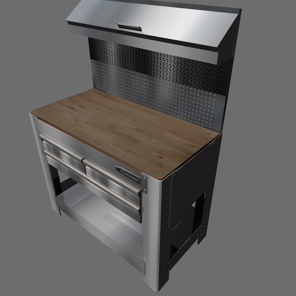 workbench Low-poly 3D model_1