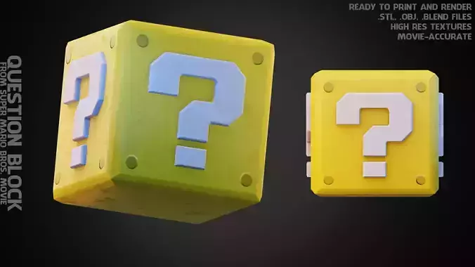 Super Mario Bros Movie Question Block 3D print model