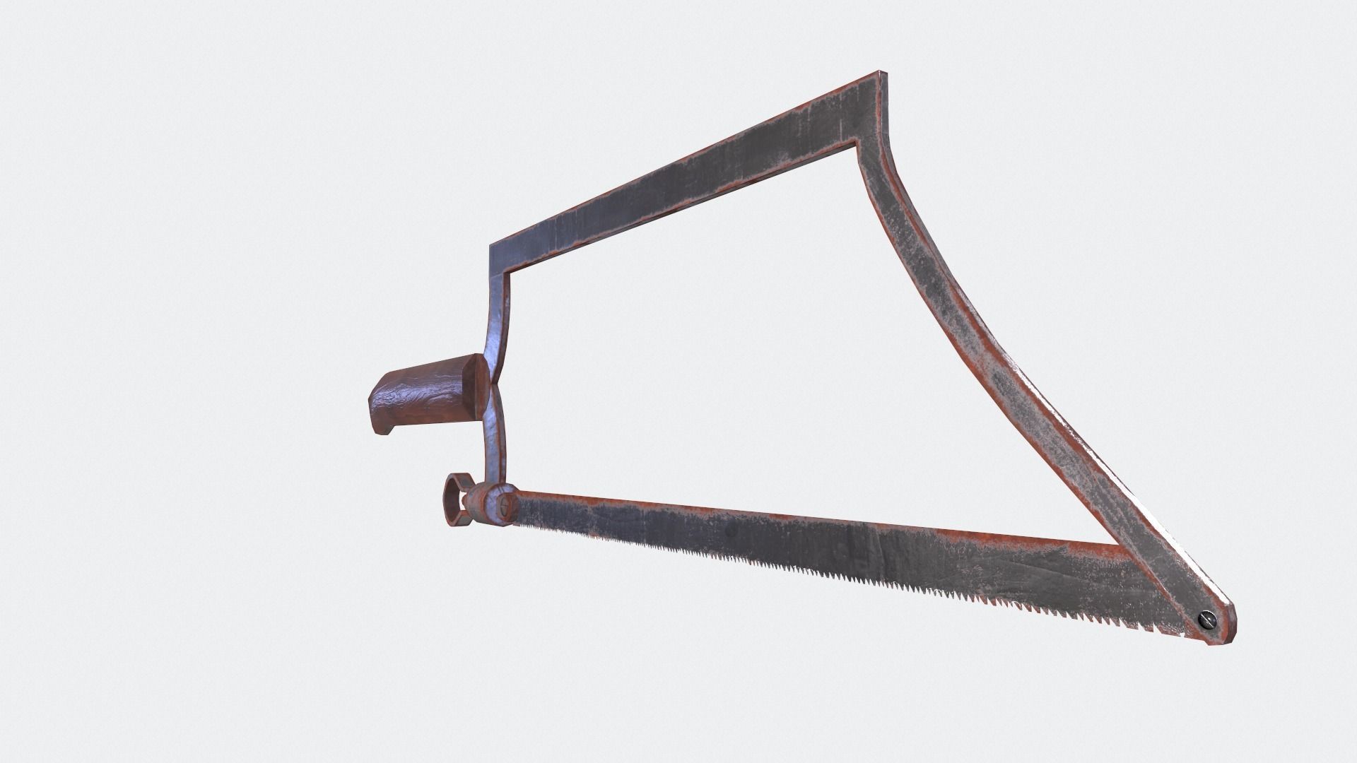 Rusty bone saw Low-poly 3D model_3