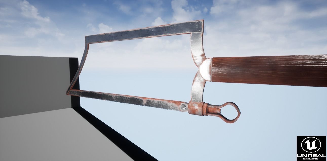 Rusty bone saw Low-poly 3D model_4