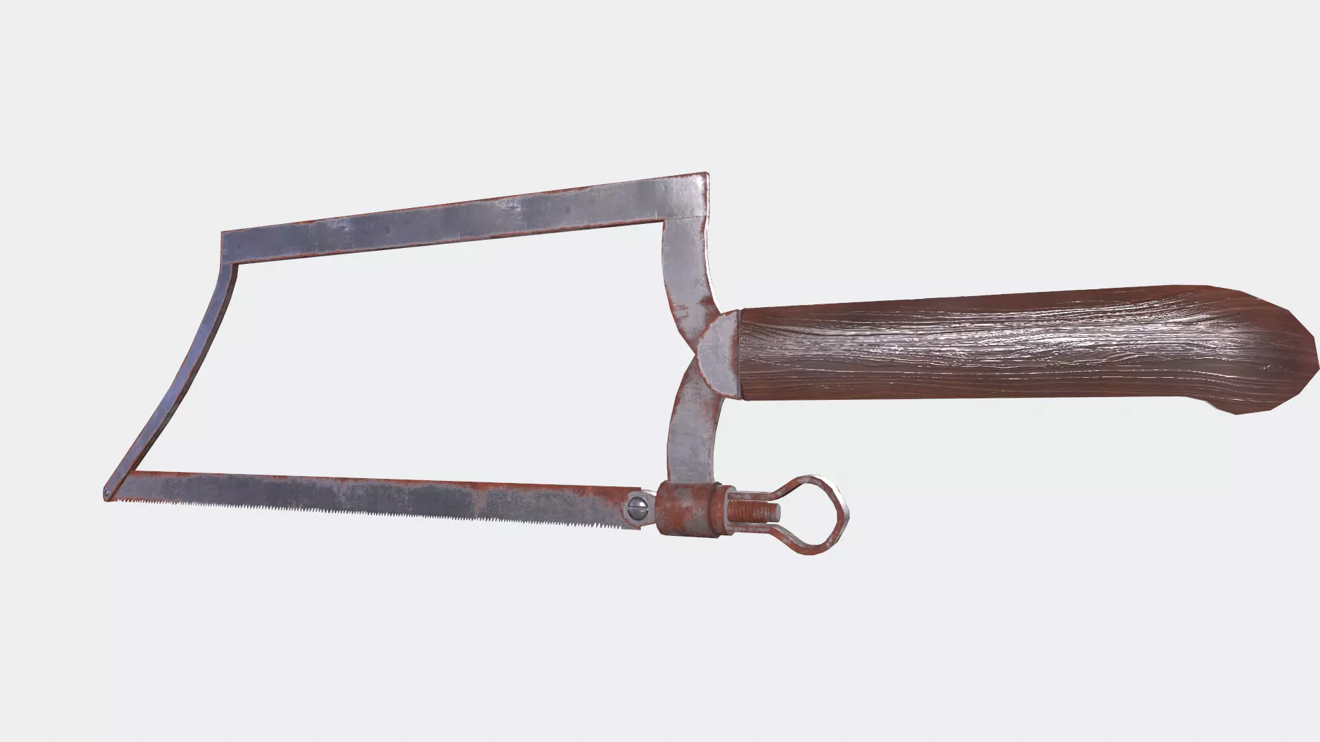Rusty bone saw Low-poly 3D model_0