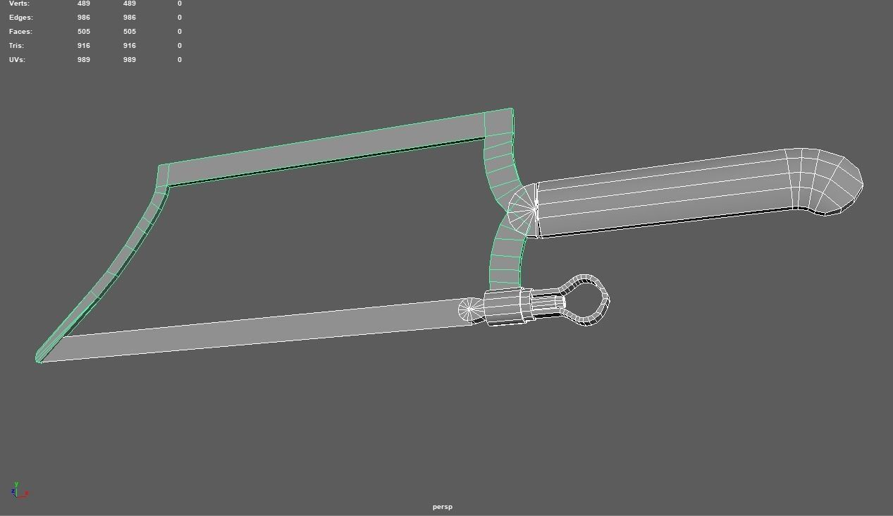 Rusty bone saw Low-poly 3D model_5
