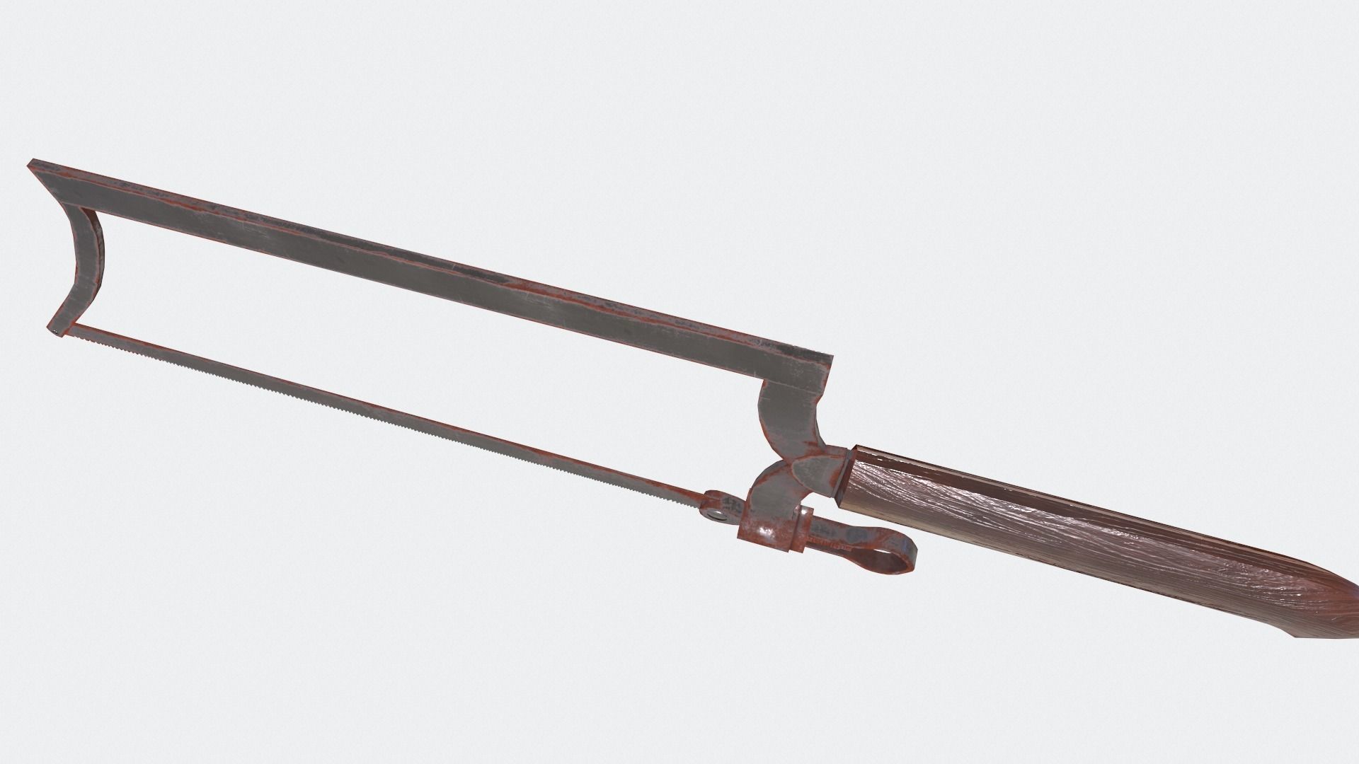 Rusty bone saw Low-poly 3D model_1