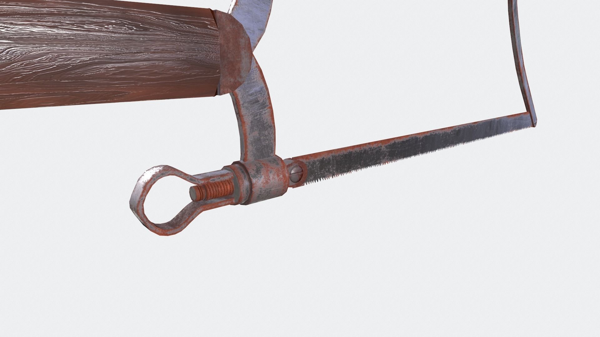 Rusty bone saw Low-poly 3D model_2