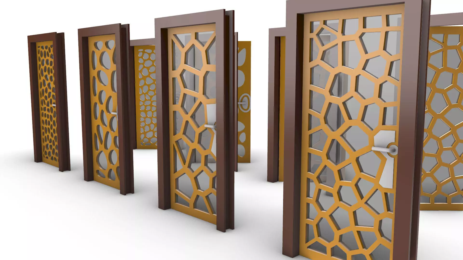 Voronoi Doors Set 3D model