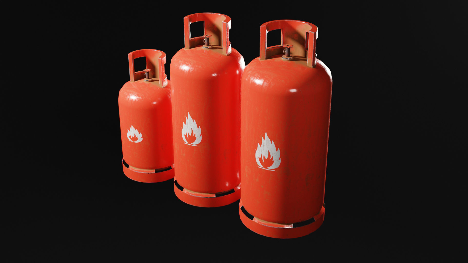 Low - Poly Gas Bottle 3d Model by Nikdox Low-poly 3D model_1