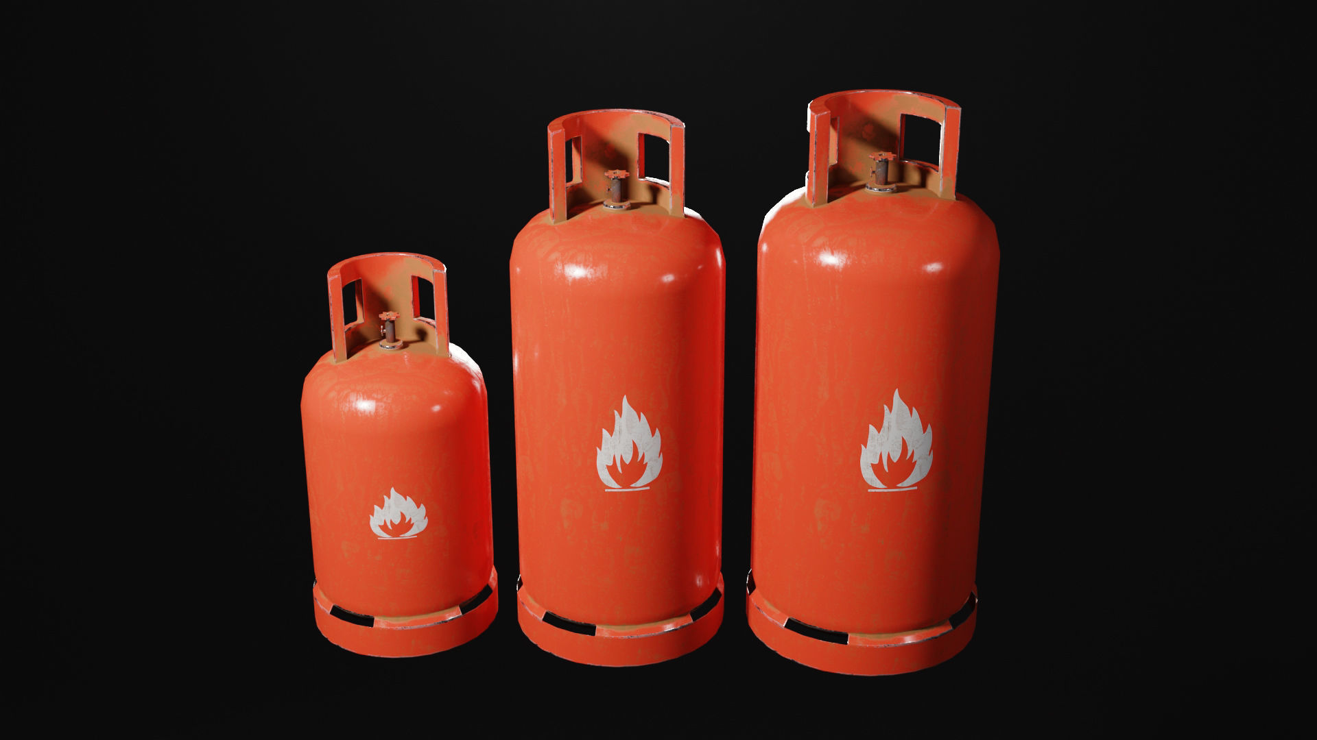 Low - Poly Gas Bottle 3d Model by Nikdox Low-poly 3D model_3