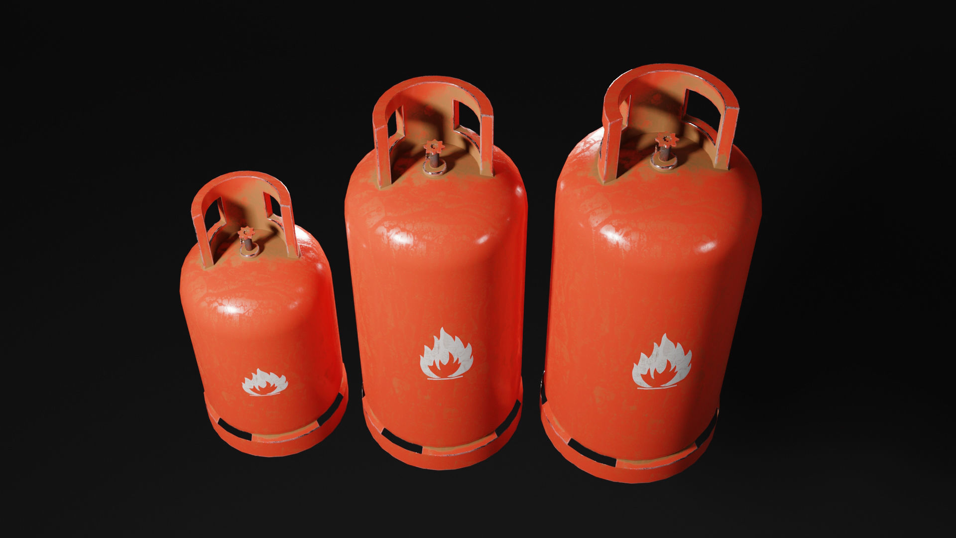 Low - Poly Gas Bottle 3d Model by Nikdox Low-poly 3D model_2