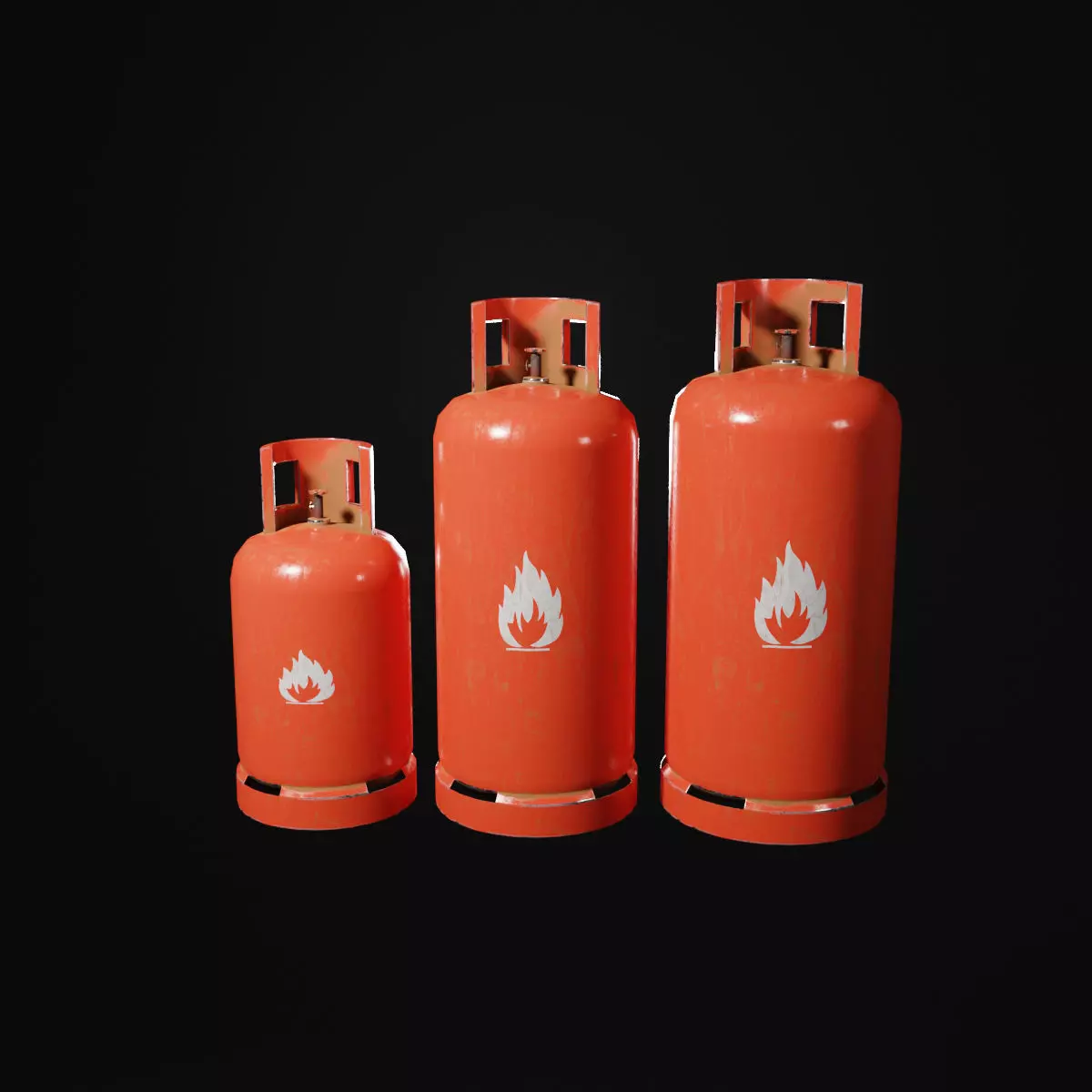 Low - Poly Gas Bottle 3d Model by Nikdox Low-poly 3D model_0