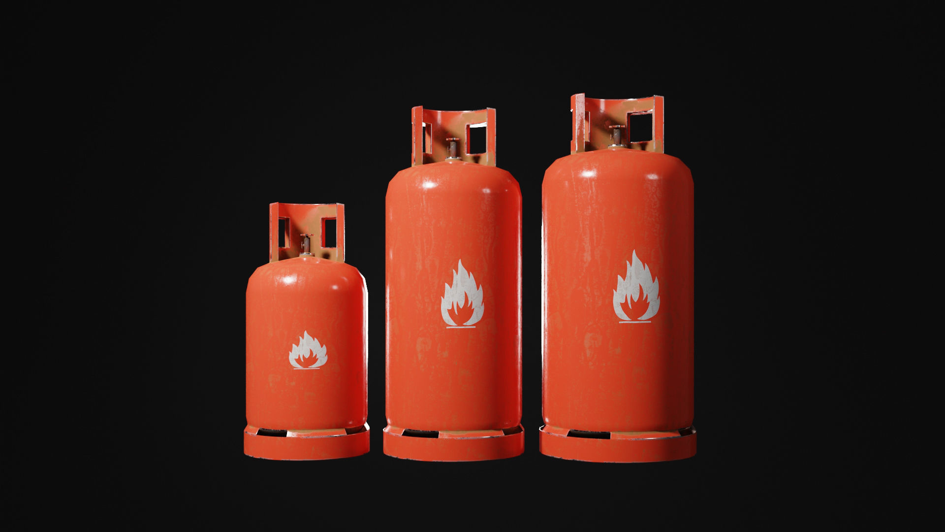 Low - Poly Gas Bottle 3d Model by Nikdox Low-poly 3D model_4