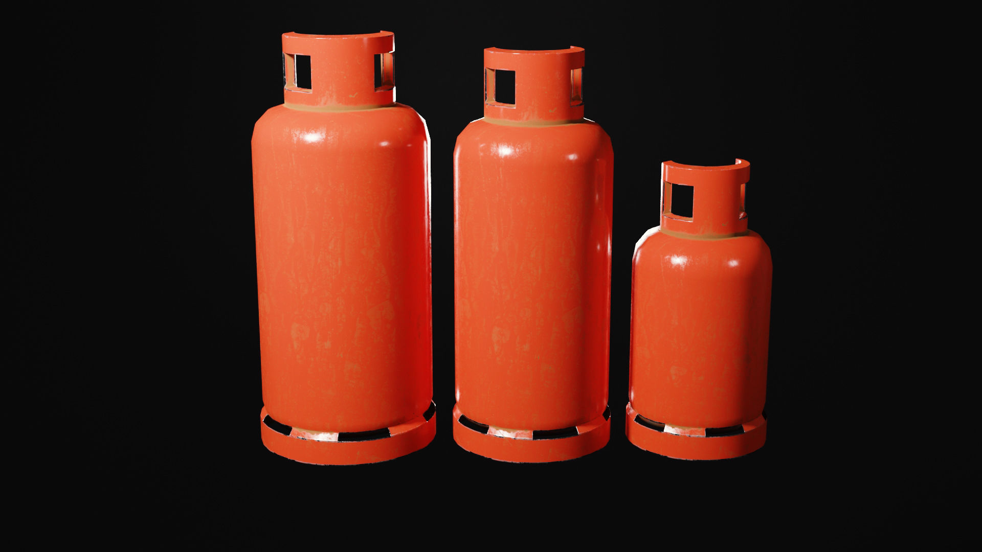 Low - Poly Gas Bottle 3d Model by Nikdox Low-poly 3D model_6