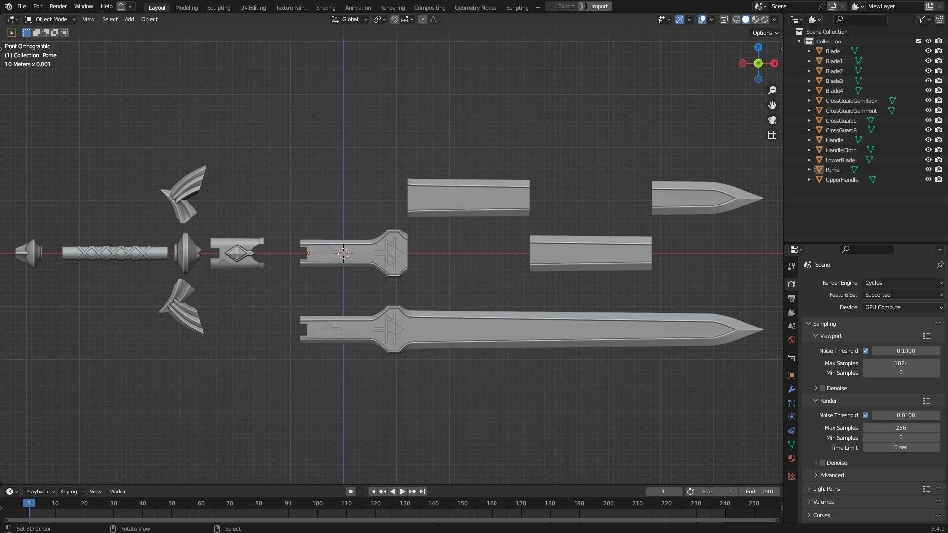 Zelda Tears of the Kingdom Link Master Sword for Cosplay 3D print model_11