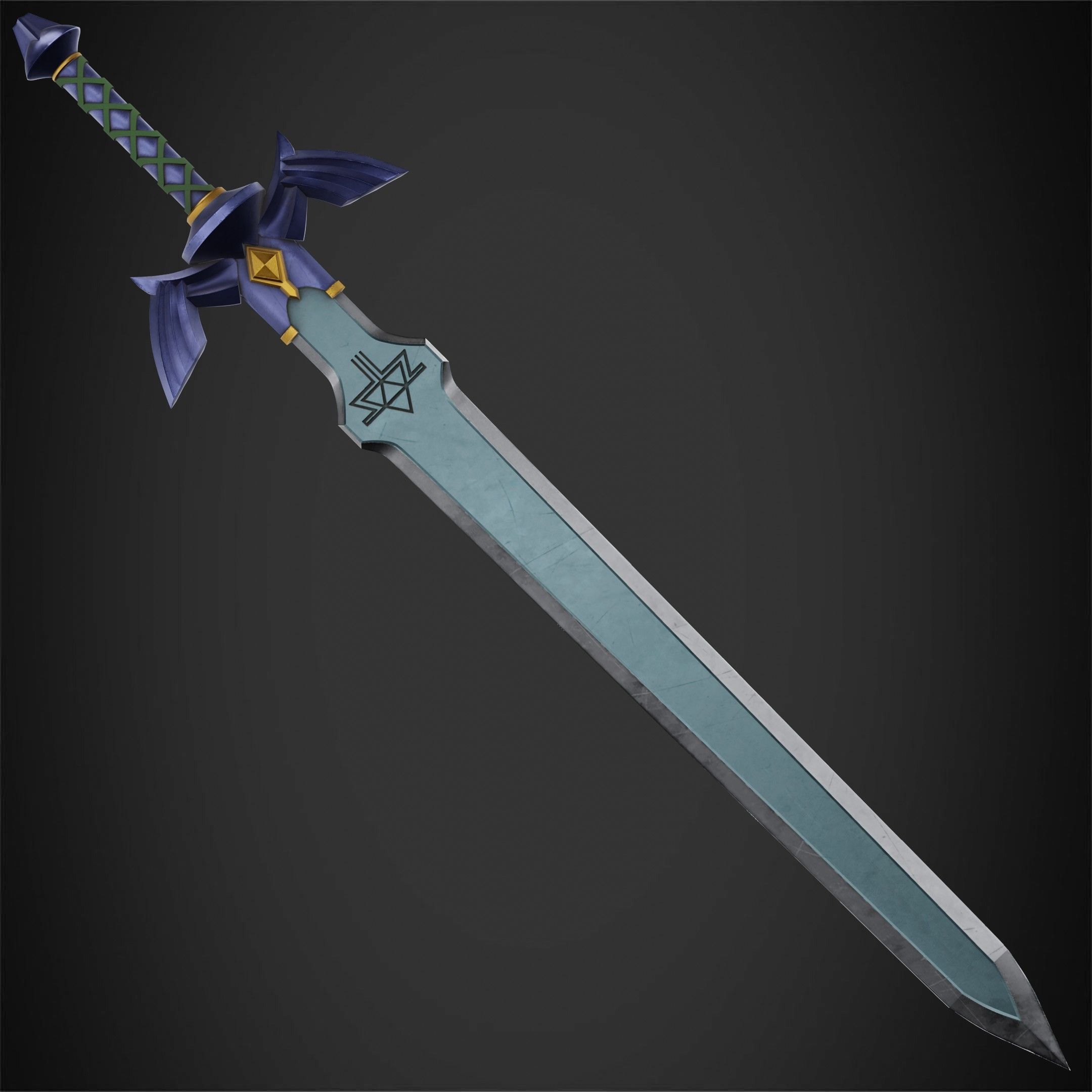 Zelda Tears of the Kingdom Link Master Sword for Cosplay 3D print model_7