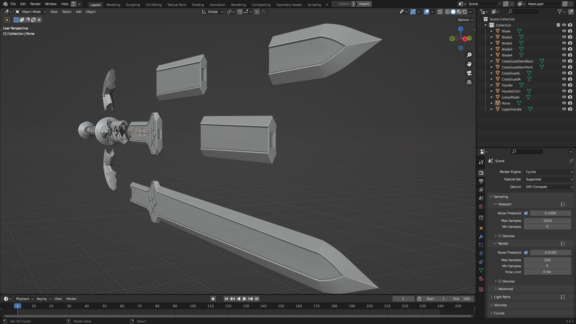 Zelda Tears of the Kingdom Link Master Sword for Cosplay 3D print model_13