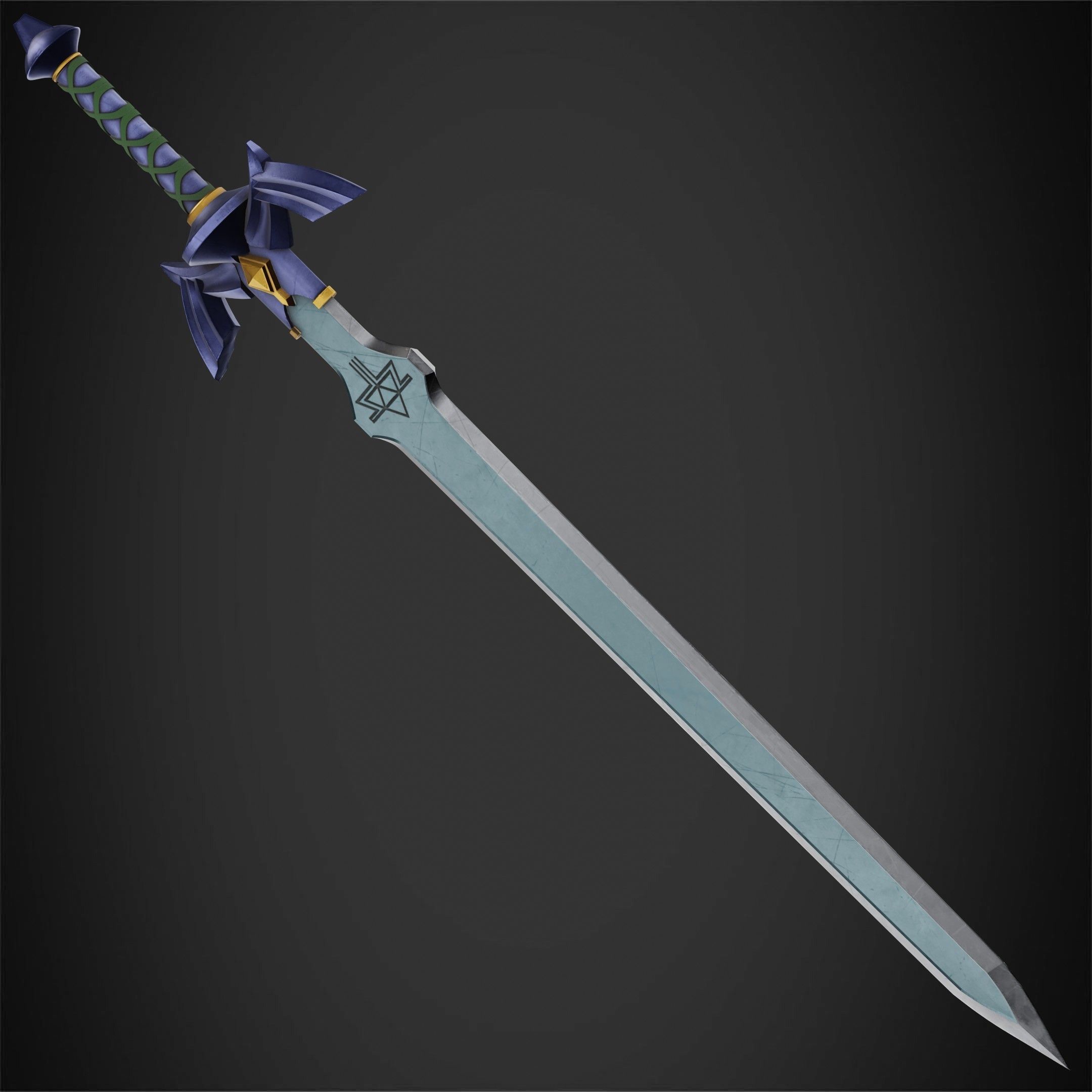 Zelda Tears of the Kingdom Link Master Sword for Cosplay 3D print model_4