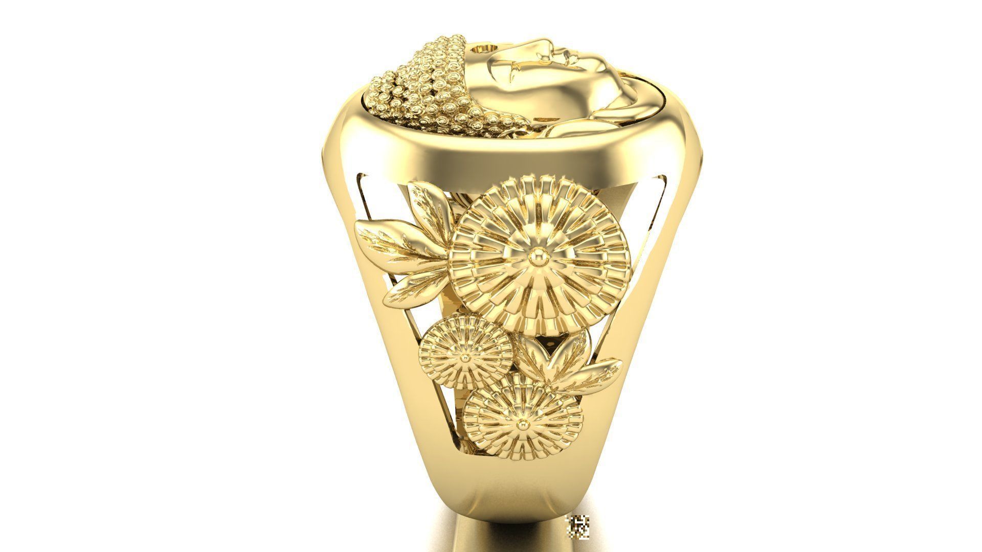 Buddha head ring 3D print model_3