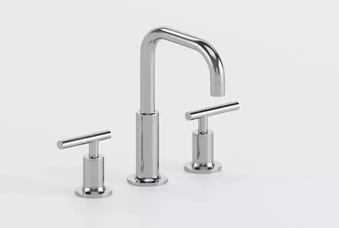 Purist  Widespread bathroom sink faucet with Lever handles 3D model