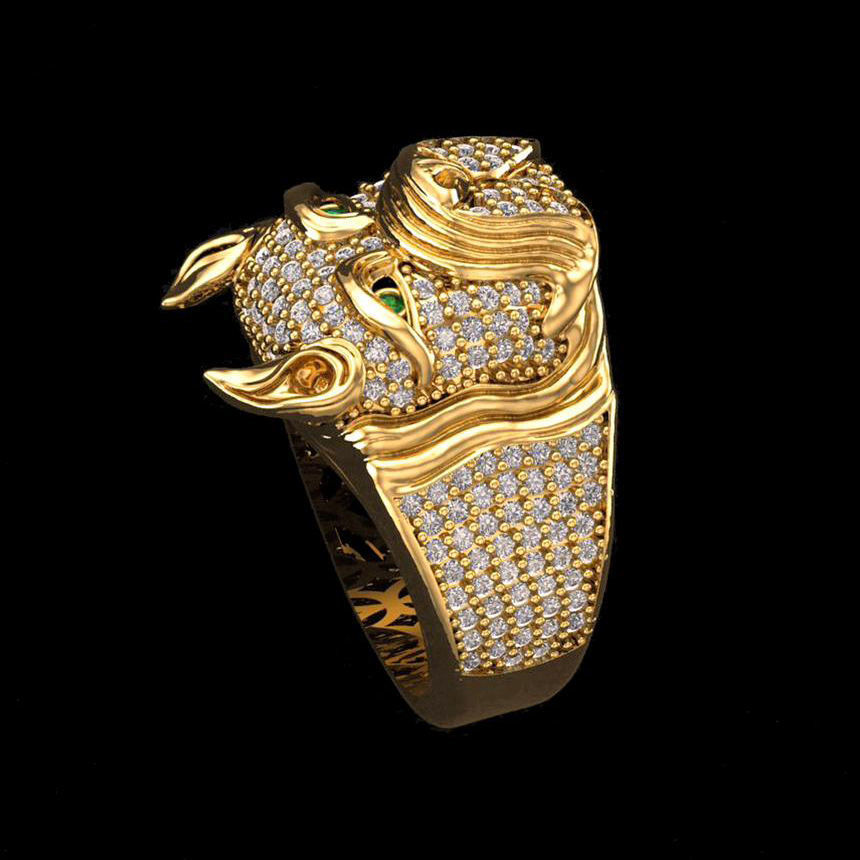 Pitbull Man Ring   3D print model_4