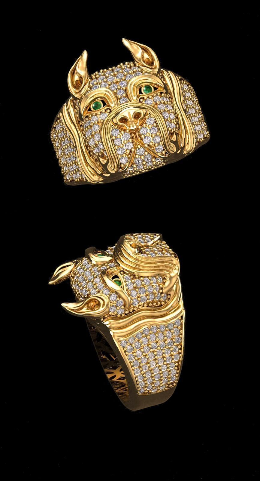 Pitbull Man Ring   3D print model_5