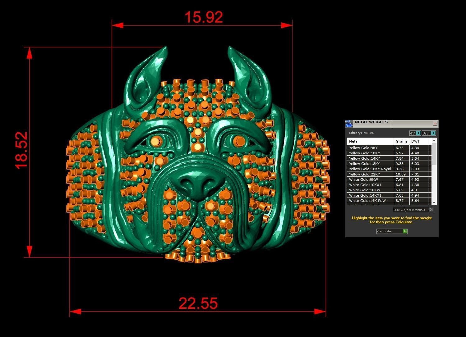 Pitbull Man Ring   3D print model_7