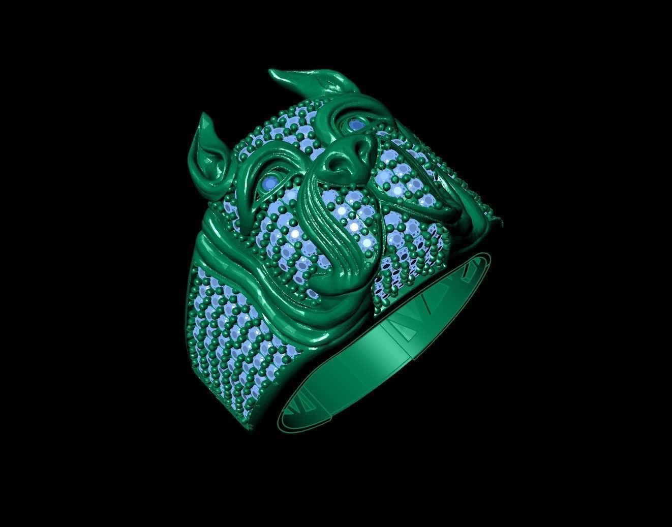 Pitbull Man Ring   3D print model_8
