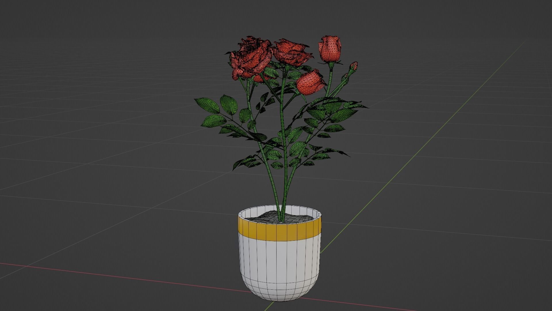 Small Rose Plant 3D model_7