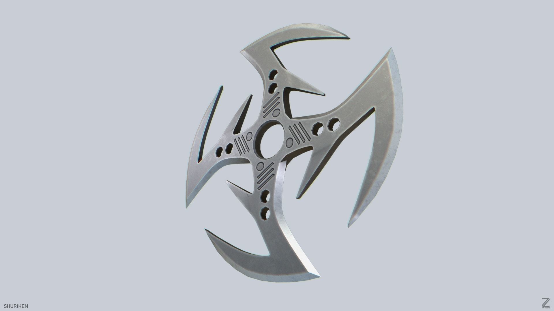 Shuriken Low-poly 3D model_4
