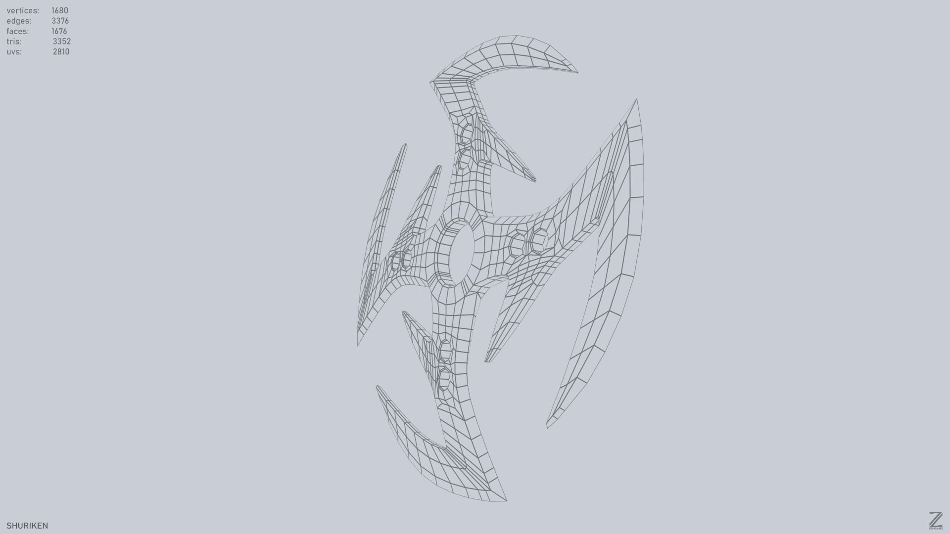 Shuriken Low-poly 3D model_11