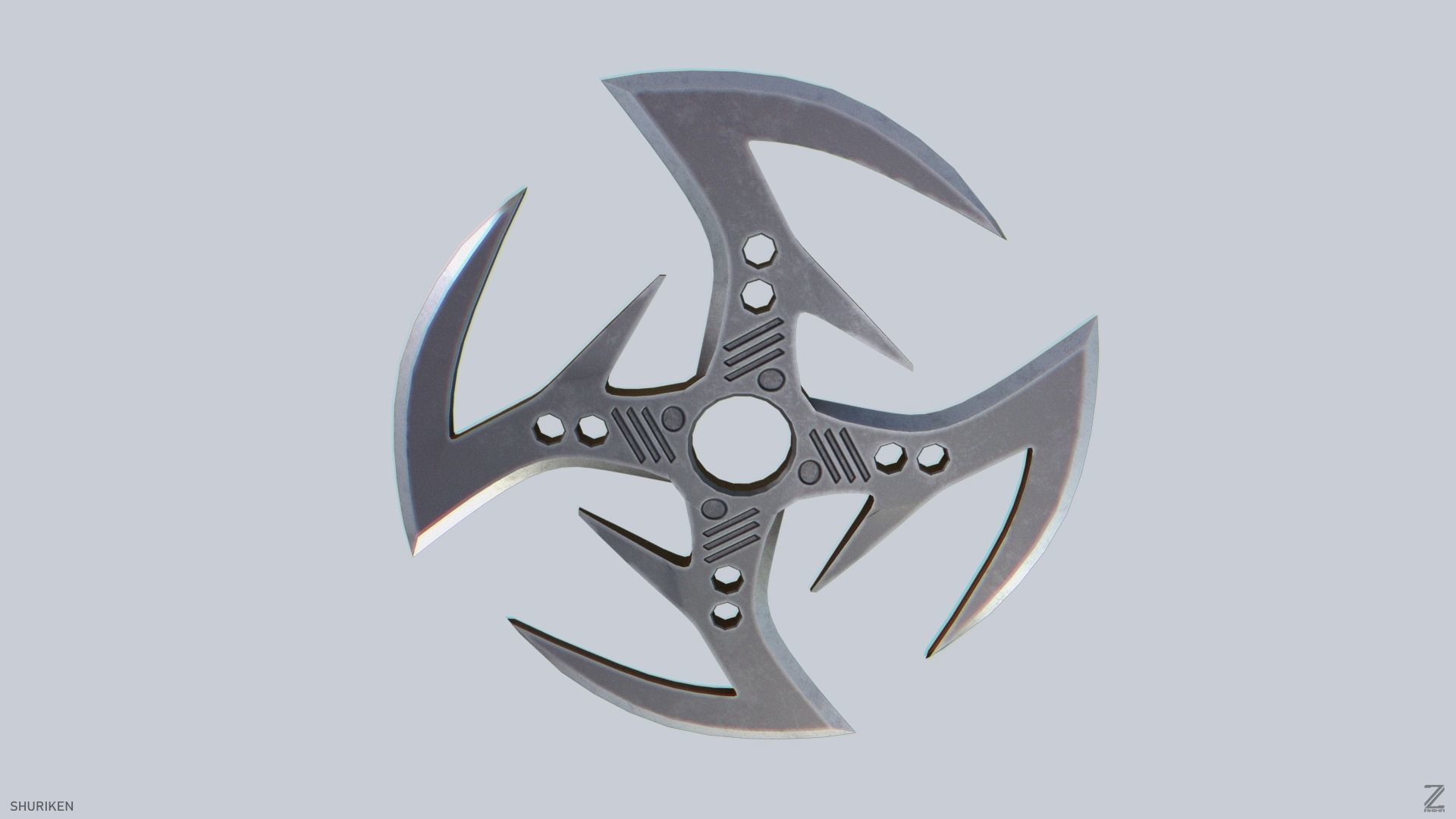 Shuriken Low-poly 3D model_5