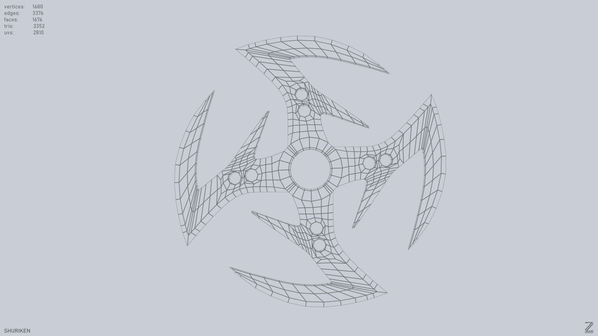 Shuriken Low-poly 3D model_3