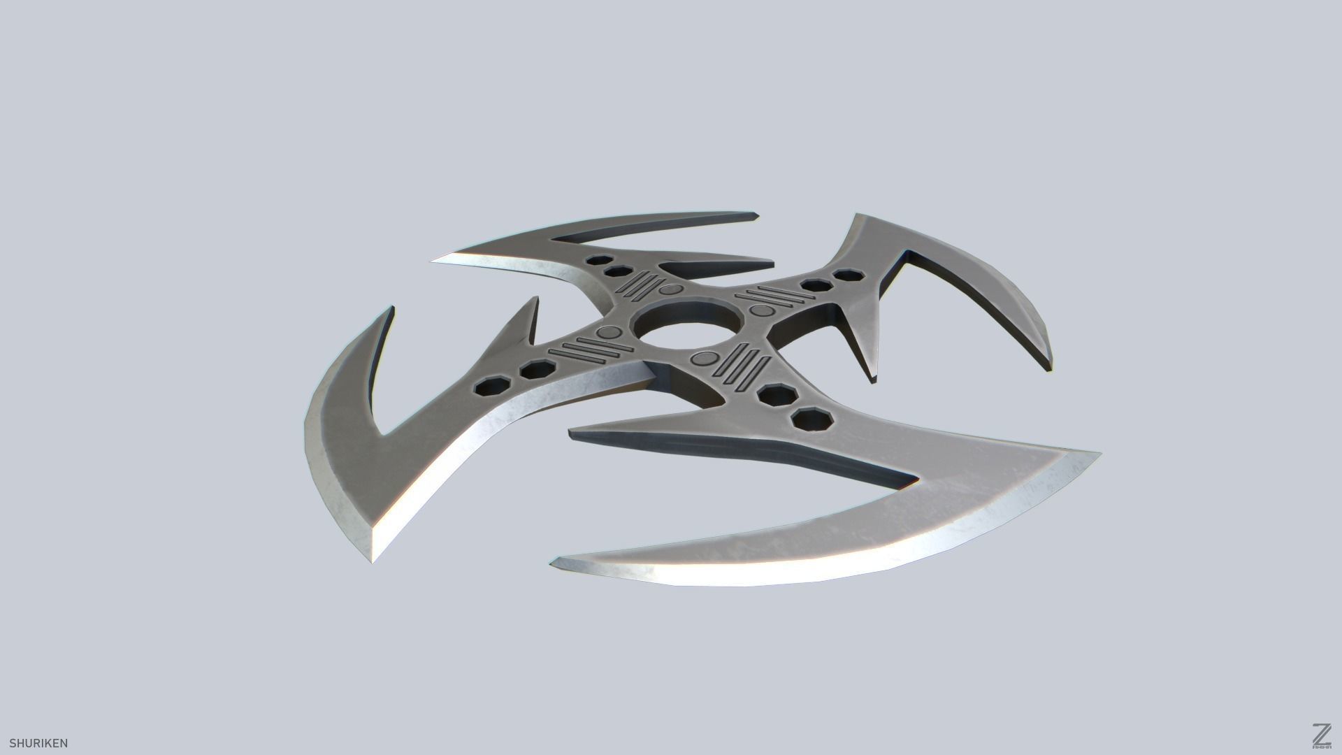 Shuriken Low-poly 3D model_7
