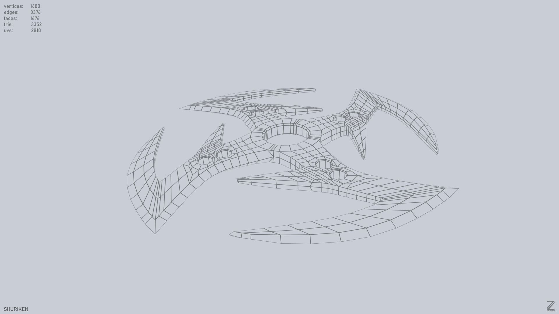 Shuriken Low-poly 3D model_13