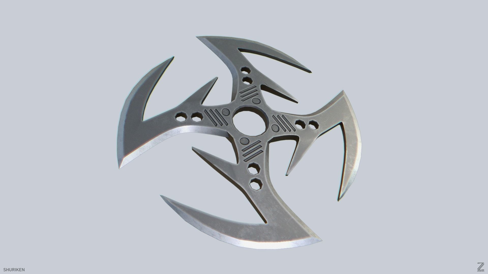 Shuriken Low-poly 3D model_1