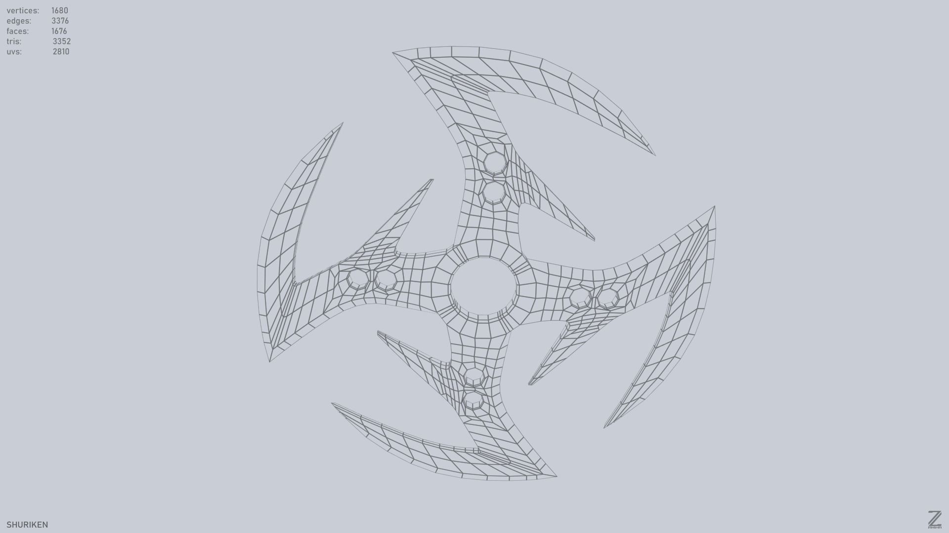 Shuriken Low-poly 3D model_10